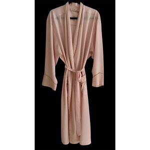 VTG Victoria's Secret Gold Label Pink Gold Quilted Hem Robe W/Belt Womens L